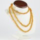 Baltic Amber necklace 130 cm raw beads